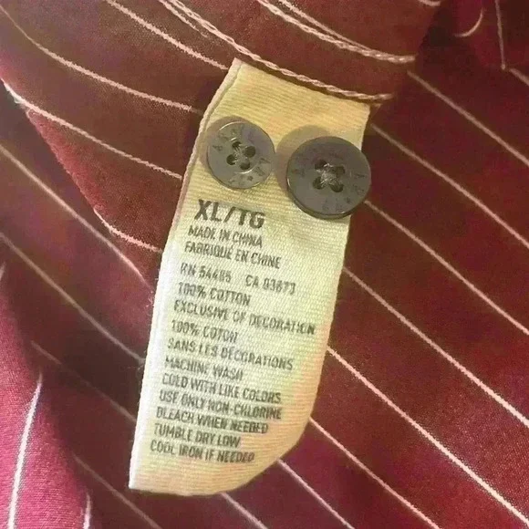 Men’s American Eagle Outfitters Red Striped Button Up Shirt 100% Cotton Size XL - Picture 9 of 9